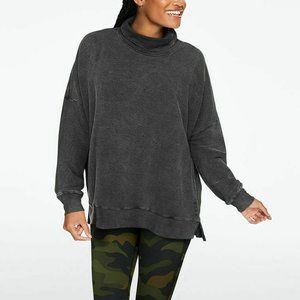 PINK Victoria's Secret Women Oversized Cowl Neck Pullover Sweater Washed Gray S